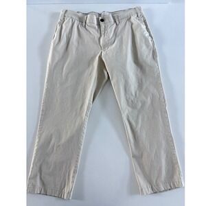LL Bean Classic Fit Chino Pants Mens 40x30 Khaki Cotton Stretch Light